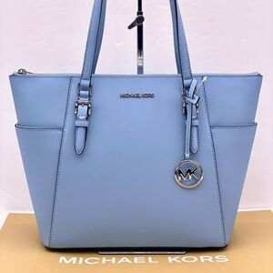 Michael Kors Charlotte Tote Shoulder Bag Light Sky